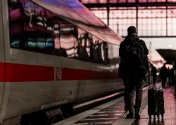 Hubby is at the train station getting ready to go on a trip.