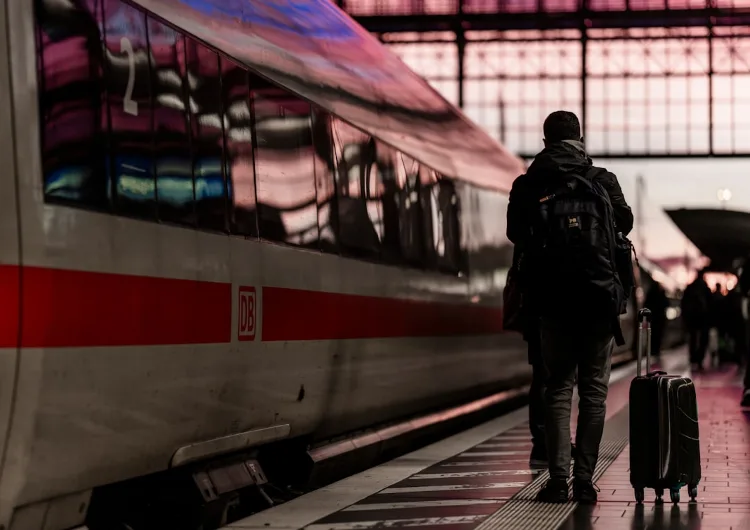 Hubby is at the train station getting ready to go on a trip.